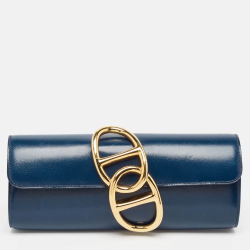 Bleu de Prusse Tadelakt Leather Egee Clutch - Hermes - Modalova