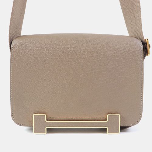 Leather Geta Etope Gold Shoulder Bag - Hermes - Modalova