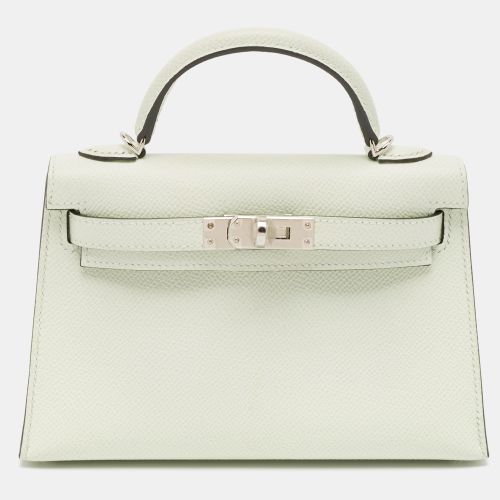 Hermès Vert Fizz Epsom Leather Palladium Finish Mini Kelly II Sellier 20 Bag - Hermes - Modalova