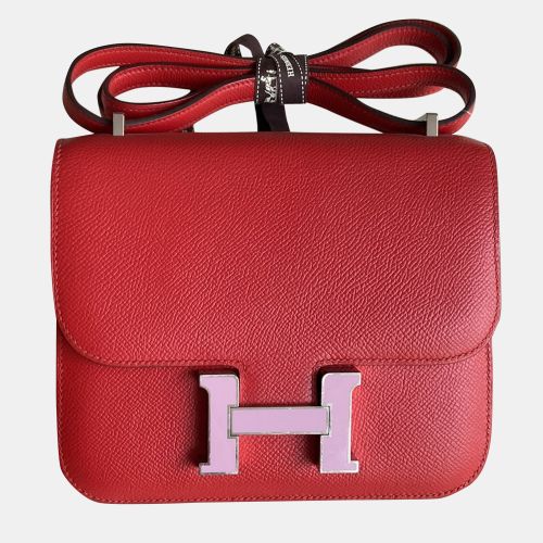 New Pink Enamel Buckle Constance 19 bag - Hermes - Modalova