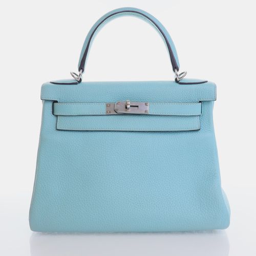 Bleu Atoll Togo Kelly 28 Handbag - Hermes - Modalova