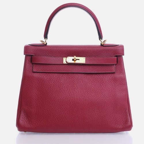 Rouge Grenat Togo Leather Kelly 28 Tote Bag - Hermes - Modalova