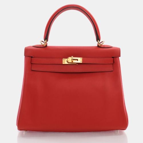 Rouge Pivoine Swift Kelly 25 Handbag - Hermes - Modalova