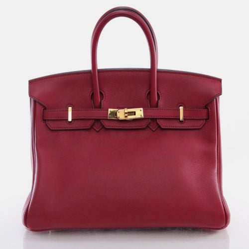 Rouge Grenat Swift Birkin 25 Handbag - Hermes - Modalova