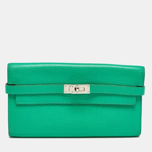 Menthe Chevre Mysore Leather Kelly Longue Wallet - Hermes - Modalova