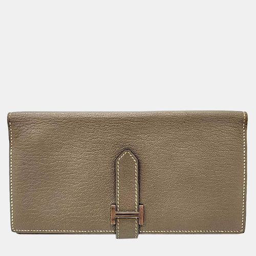 Etoupe Chevre Mysore Bearn Gusset Wallet - Hermes - Modalova