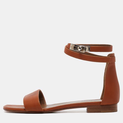 Leather Manege Ankle Strap Flat Sandals Size 39 - Hermes - Modalova