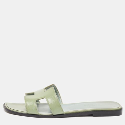 Patent Leather Oran Flat Slides Size 38.5 - Hermes - Modalova