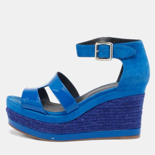 Suede And Patent Leather Ilana Espadrille Wedge Sandals Size 38 - Hermes - Modalova