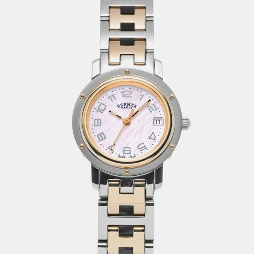 Shell Rose Gold Plated Stainless Steel Clipper CL4.221 Quartz Women's Wristwatch 24 mm - Hermes - Modalova