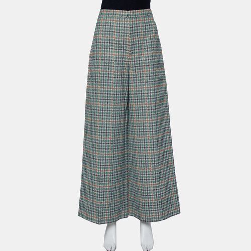 Prince Of Wales Checkered Cotton Wide Leg Telis Trousers M - Isabel Marant - Modalova