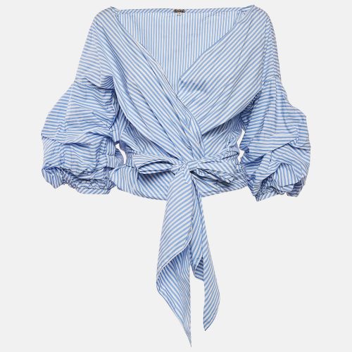 Stripe Cotton Blend Wrap Around Blouse M - Johanna Ortiz - Modalova