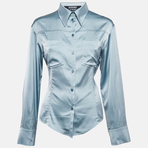 Grey Satin Open-Back La Chemise Mentalo Shirt S - Jacquemus - Modalova