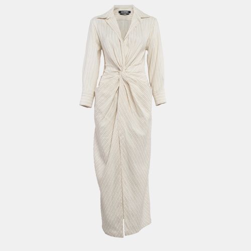 Off- Pinstripe Linen Blend La Bomba Dress S - Jacquemus - Modalova