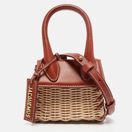 Cream Woven Rattan and Leather Wicker Le Chiquito Top Handle Bag - Jacquemus - Modalova