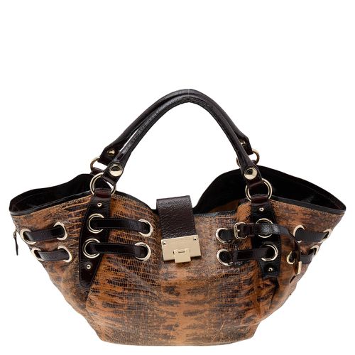 Lizard Embossed and Patent Leather Hobo - Jimmy Choo - Modalova