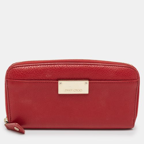 Leather Logo Zip Continental Wallet - Jimmy Choo - Modalova