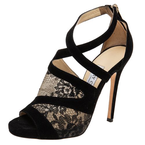 Lace and Suede Flyte Sandals Size 36.5 - Jimmy Choo - Modalova