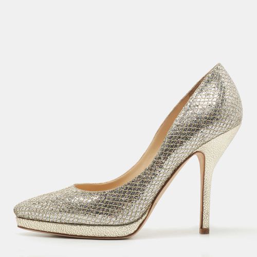 Glitter and Leather Platform Pumps Size 37.5 - Jimmy Choo - Modalova