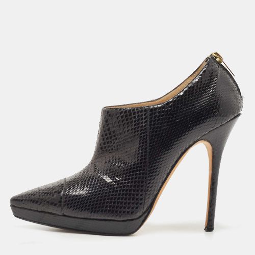 Python Leather Peep-Toe Ankle Booties Size 38.5 - Jimmy Choo - Modalova