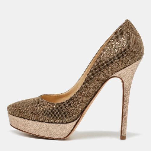 Glitter and Leather Cosmic Platform Pumps Size 37.5 - Jimmy Choo - Modalova