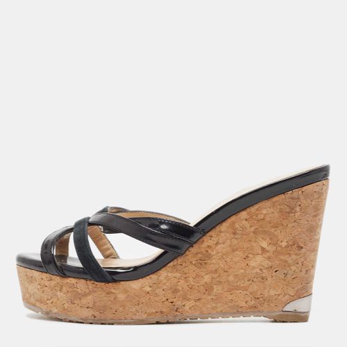 Leather and Suede Strappy Cork Wedge Slide Sandals Size 35.5 - Jimmy Choo - Modalova