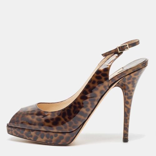 Patent Tortoise Peep Toe Slingback Pumps Size 39.5 - Jimmy Choo - Modalova