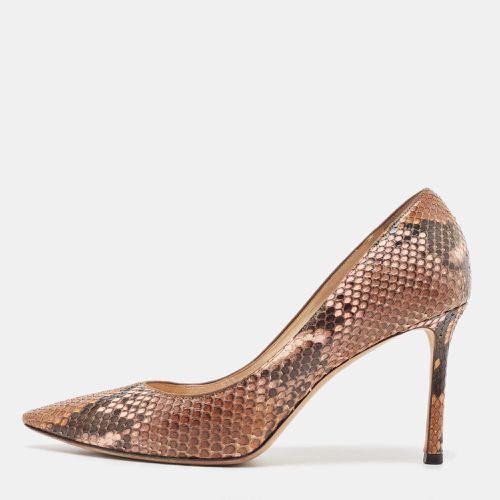 Brown Python Leather Abel Pointed Toe Pumps Size 37 - Jimmy Choo - Modalova