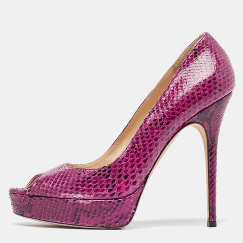 Two Tone Watersnake Peep Toe Platform Pumps Size 39.5 - Jimmy Choo - Modalova