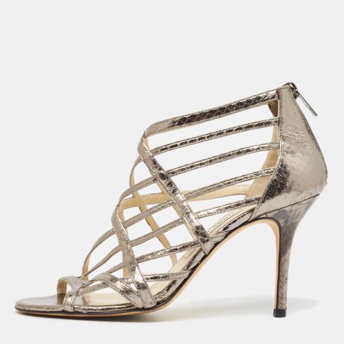 Metallic Watersnake Strappy Peep Toe Sandals Size 39 - Jimmy Choo - Modalova