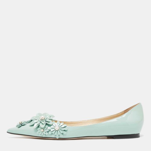 Mint Patent Leather Embellished Ballet Flats Size 37 - Jimmy Choo - Modalova