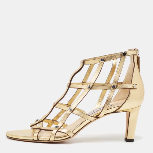 Gold Leather Strappy Sandals Size 38.5 - Jimmy Choo - Modalova