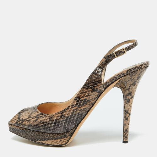 Black Snakeskin Leather Clue Platform Sandals Size 41 - Jimmy Choo - Modalova