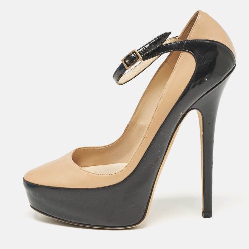 Beige Leather and Patent Siskin Platform Pumps Size 40 - Jimmy Choo - Modalova