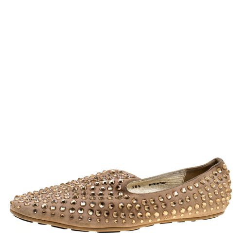 Suede Wheel Crystal Studded Smoking Slippers Size 38.5 - Jimmy Choo - Modalova