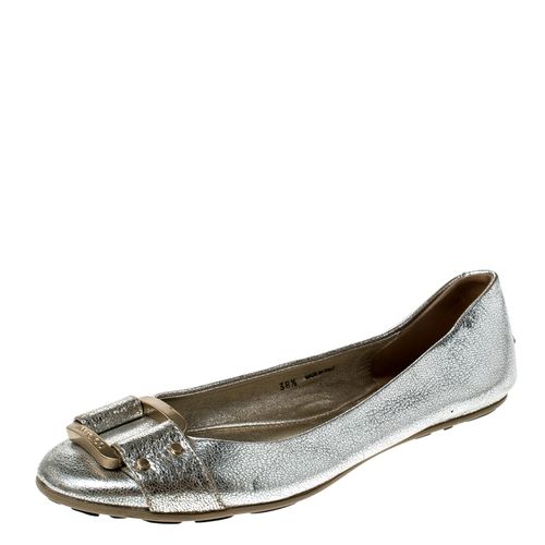 Metallic Leather Ballet Flats Size 38.5 - Jimmy Choo - Modalova