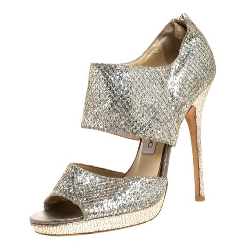 Silver Glitter Private Platform Sandals Size 37 - Jimmy Choo - Modalova