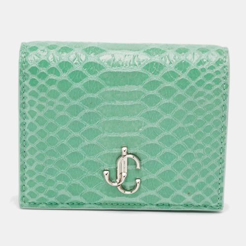 Snakeskin Embossed Leather Hanne Bifold Wallet - Jimmy Choo - Modalova