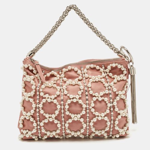Dusty Satin Pearl Embellished Callie Clutch - Jimmy Choo - Modalova