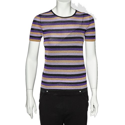 Striped Lurex Knit Crewneck T-Shirt S - Just Cavalli - Modalova