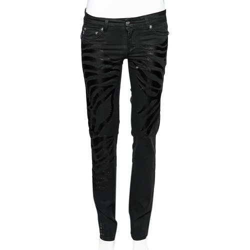 Denim Crystal Embellished Slim Fit Jeans M - Just Cavalli - Modalova