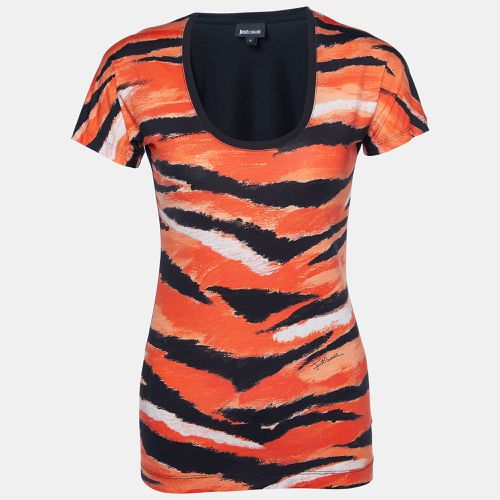 Animal Print Jersey Round Neck Top S - Just Cavalli - Modalova