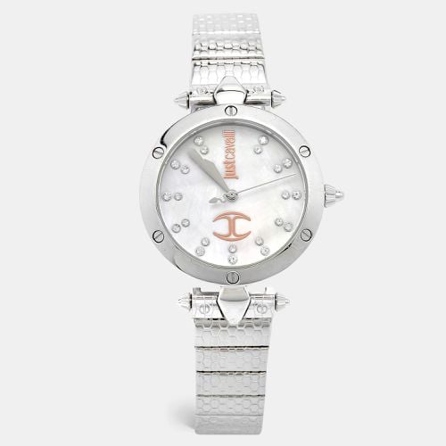 Mother Of Pearl Stainless Steel JC Logo JC1L122M0055 Women's Wristwatch 36 mm - Just Cavalli - Modalova