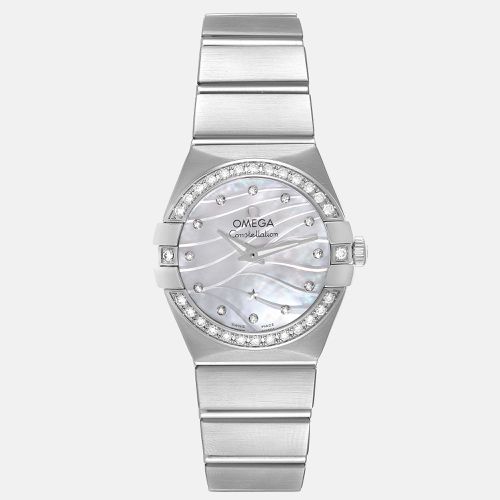 Mother Of Pearl Diamond Stainless Steel Constellation 123.15.24.60.55.006 Quartz Women's Wristwatch 24 mm - Omega - Modalova