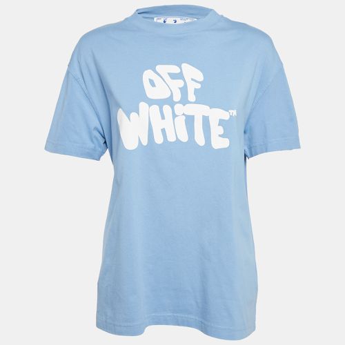 Logo Print Jersey Cotton Crew Neck T-Shirt S - Off-White - Modalova