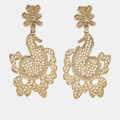 Filigree Floral Clip On Earrings - Oscar de la Renta - Modalova