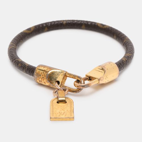 Monogram Leather Luck It Gold Tone Bracelet - Louis Vuitton - Modalova