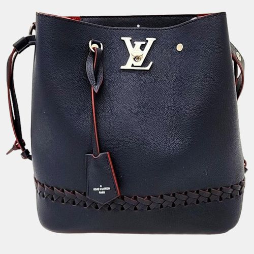 Navy Blue Leather Lock Me Bucket Bag - Louis Vuitton - Modalova