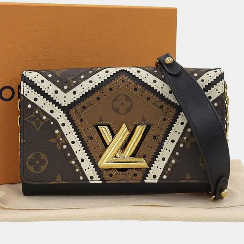 Black Veau Satin Monogram MM Twist Shoulder Bag - Louis Vuitton - Modalova