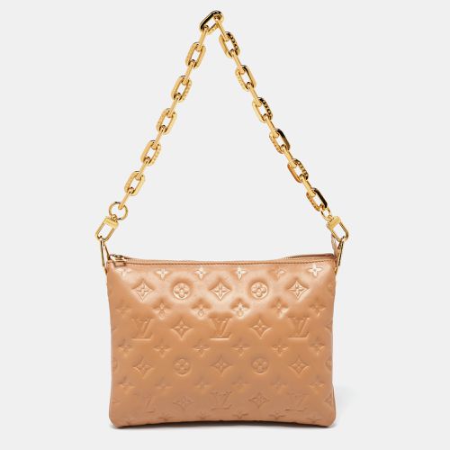 Taupe Monogram Embossed Leather Coussin PM Bag - Louis Vuitton - Modalova